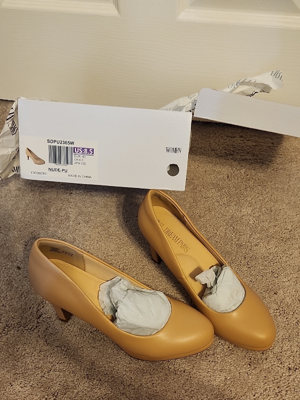 Classic Nude Mid-Heel Pump for Women
